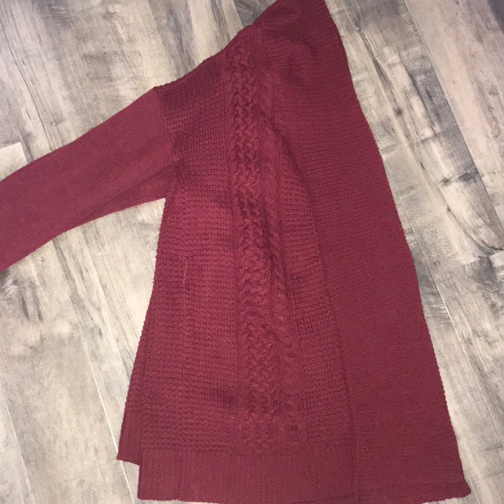 Maroon knit cardigan